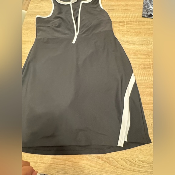 Sage Gray and White Midi Dress - Picture 2 of 7